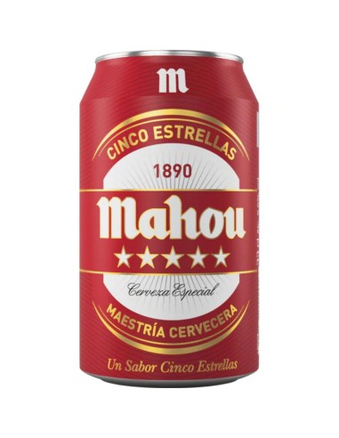 CERVEZA MAHOU 5 ESTRELLAS BOTE 33CL