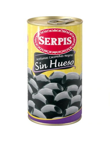 ACEITUNAS NEGRAS SIN HUESO SERPIS LATA 300GRS