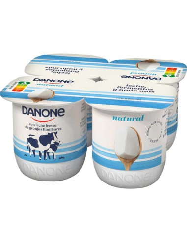 YOGUR NATURAL DANONE 4X120GRS