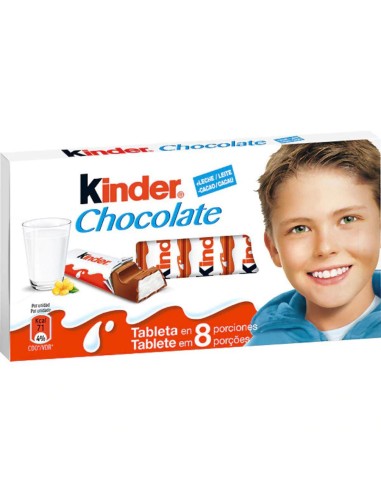 KINDER CHOCOLATE BARRA  8UDS
