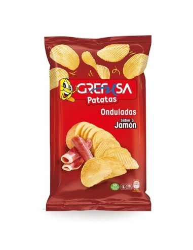 PATATAS ONDULADAS JAMÓN GREFUSA 120GRS