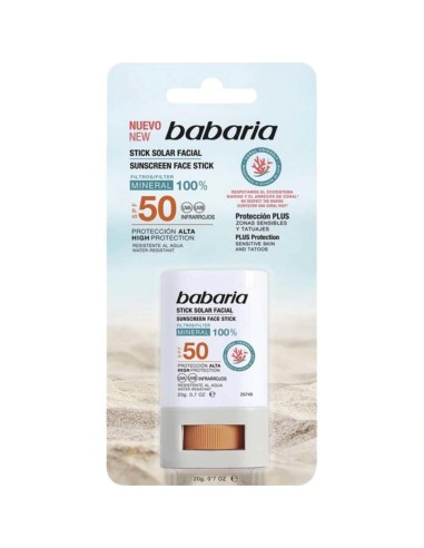 BABARIA PROTECCIÓN FACIAL STICK BLANCO F50 20ML.