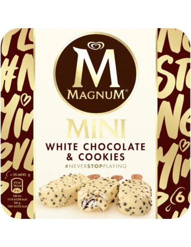 MAGNUM MINI WHITE CHOCO & COOKIES 6UDS